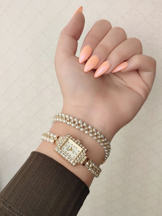 ساعت زنانه مرواریدی دو دور