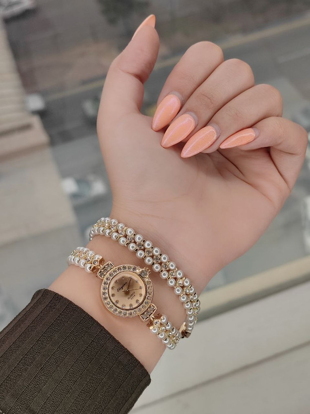 ساعت زنانه مرواریدی دو دور