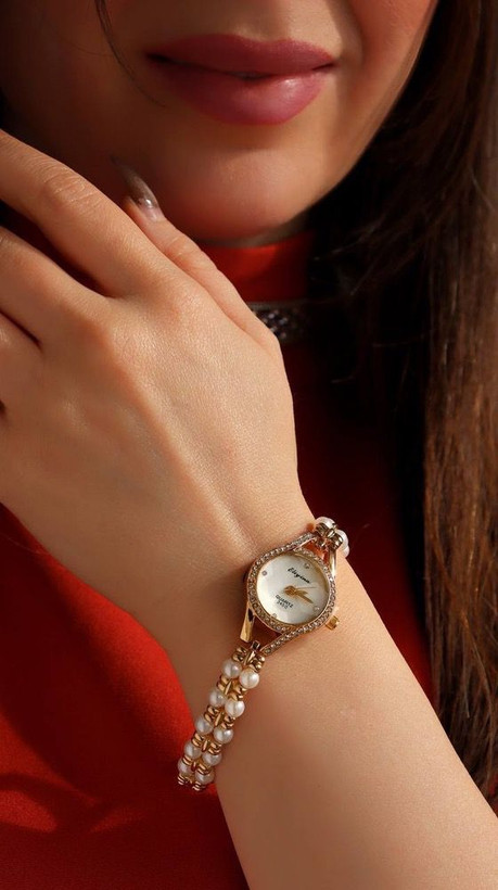 ساعت مرواریدی زنانه برند Elegant مدل مجلسی – طرح دستبندی در ۱۱ مدل متنوع - نمای بند