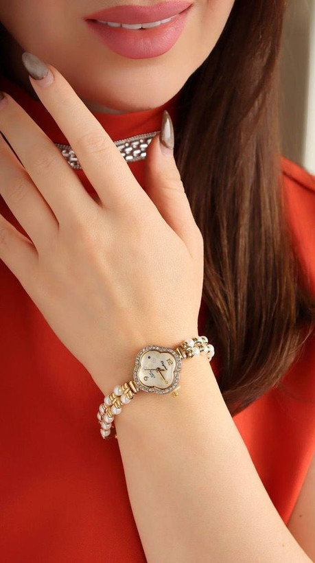 ساعت مرواریدی زنانه برند Elegant مدل مجلسی – طرح دستبندی در ۱۱ مدل متنوع - جزئیات بند