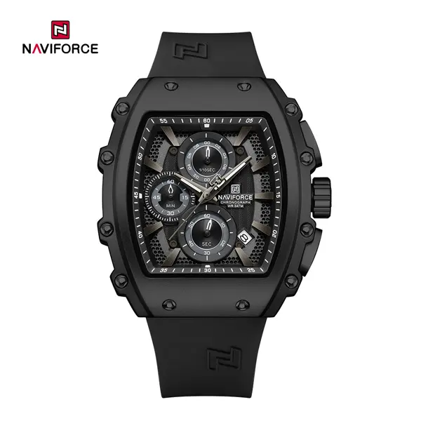 ساعت مچی مردانه نیوی فورس Naviforce NF8070 کرنوگراف کوارتز با بند سیلیکونی و مقاومت در برابر آب 3ATM - نمای اصلی