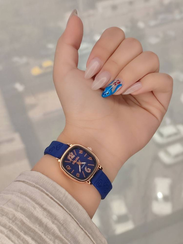ساعت زنانه GULIYA مدل. 2803753357 اسپرت فانتزی با بند سیلیکونی طرح قلب، صفحه مربعی - جزئیات بند