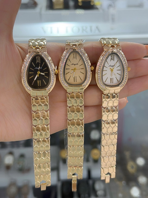 ساعت مچی زنانه Aoqili نگیندار مدل Serpenti، 5757229àبند فلزی طرح لانهزنبوری، صفحه بیضی - نمای اصلی