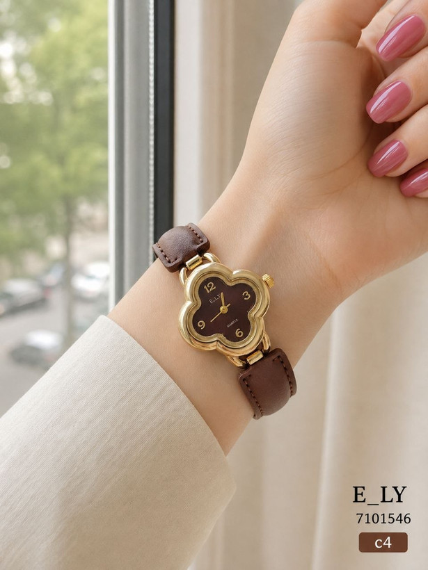 ساعت مچی زنانه E_LY کد 7101546 طرح گل چهارپر