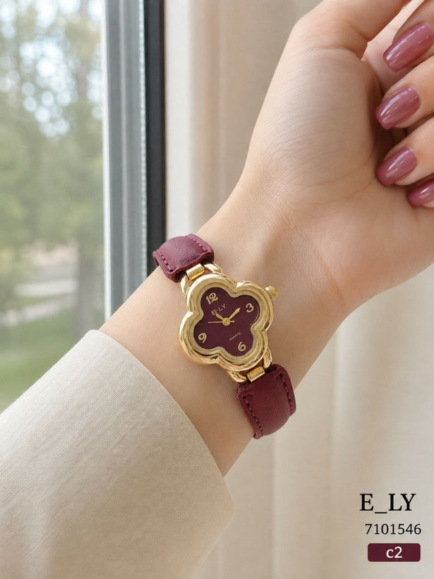 ساعت مچی زنانه E_LY کد 7101546 طرح گل چهارپر