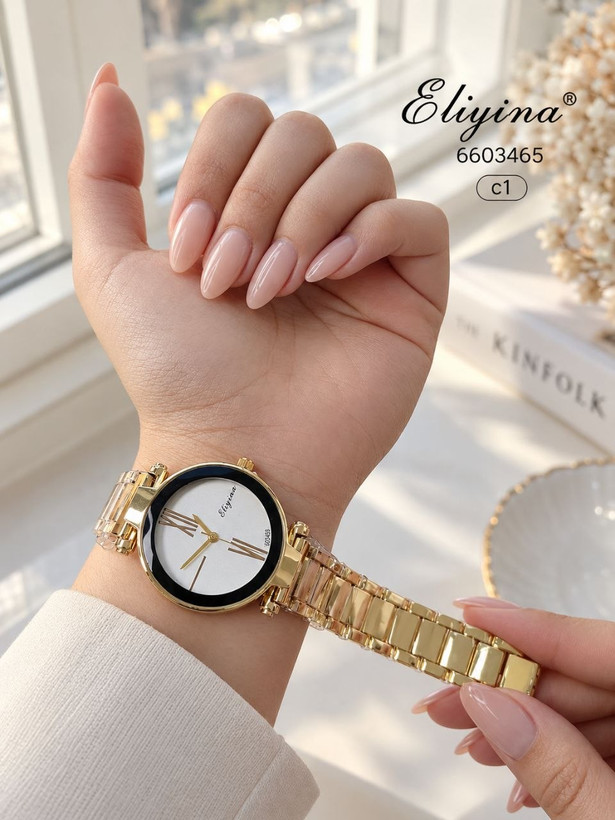 ساعت زنانه الینا 6603465 بند طلایی