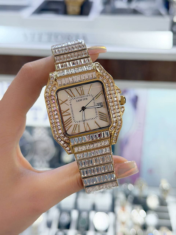 ساعت مچی مردانه کارتیر فول نگین