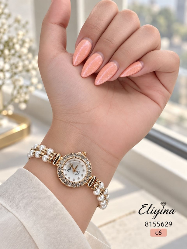 ساعت مرواریدی الینا Elegina 8156537 بند مرواریدی کددو 8155308