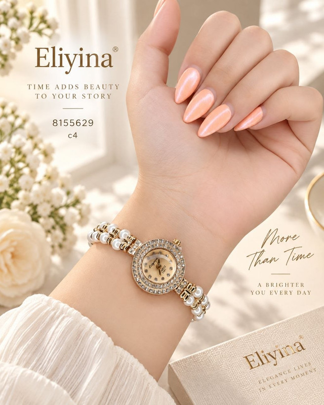 ساعت مرواریدی الینا Elegina 8156537 بند مرواریدی کددو 8155308
