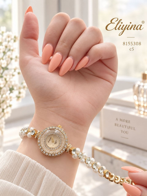 ساعت مرواریدی الینا Elegina 8156537 بند مرواریدی کددو 8155308