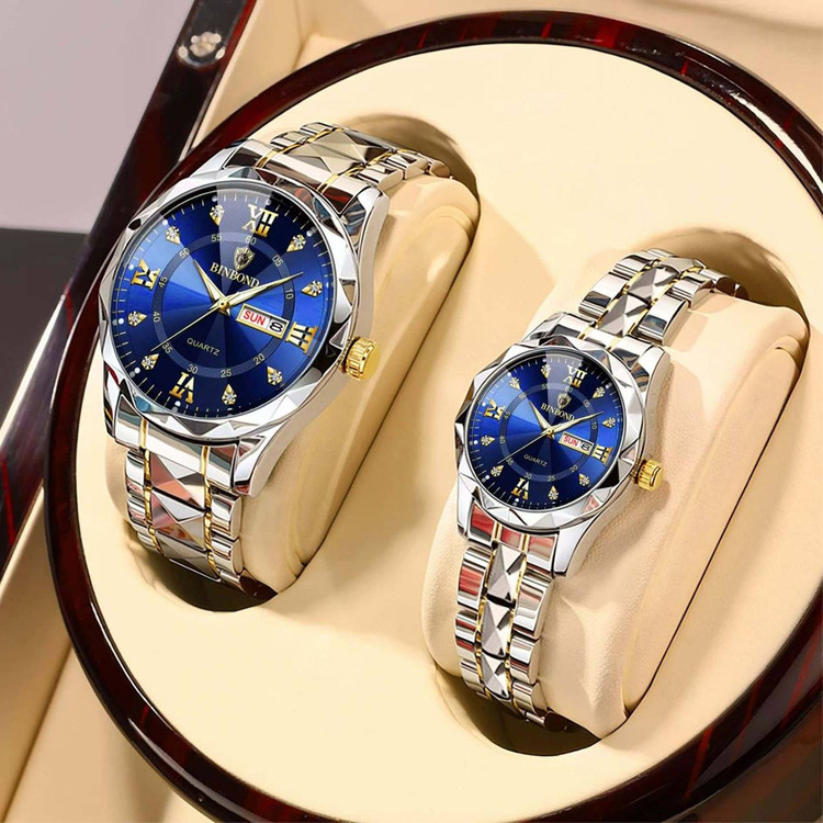 ست زنانه و مردانهBIN BOND ⌚️بین باند مدلی نو شیشه الماسی